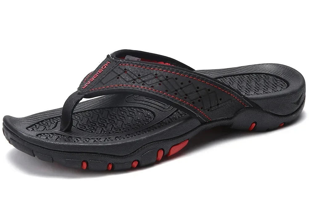 Men's Synthetic Nubuck Flip Flops | Comfortable Arch Support Sandals | Water-Resistant | Non-Slip 6