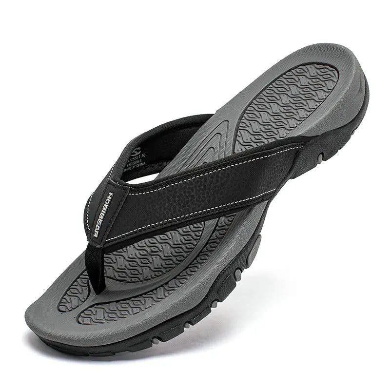 Men's Synthetic Nubuck Flip Flops | Comfortable Arch Support Sandals | Water-Resistant | Non-Slip 9