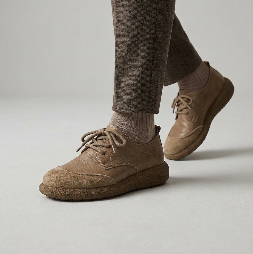 Stylish Men's Shoes | Suede and Leather Look with Cushioned Insole | Comfortable Support for All-Day Wear 1