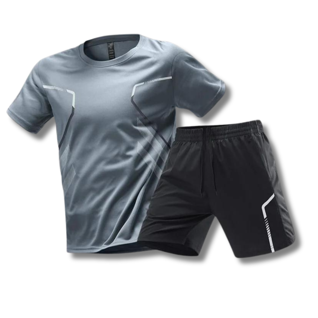 Rov Australia Signiture Men's Black Gym Set – Athletic T-Shirt & Shorts 2-Piece Set