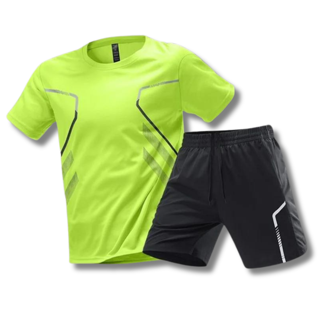 Rov Australia Signiture Men's Black Gym Set – Athletic T-Shirt & Shorts 2-Piece Set