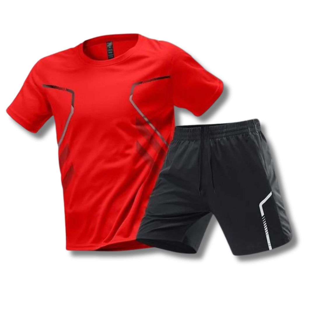 Rov Australia Signiture Men's Black Gym Set – Athletic T-Shirt & Shorts 2-Piece Set