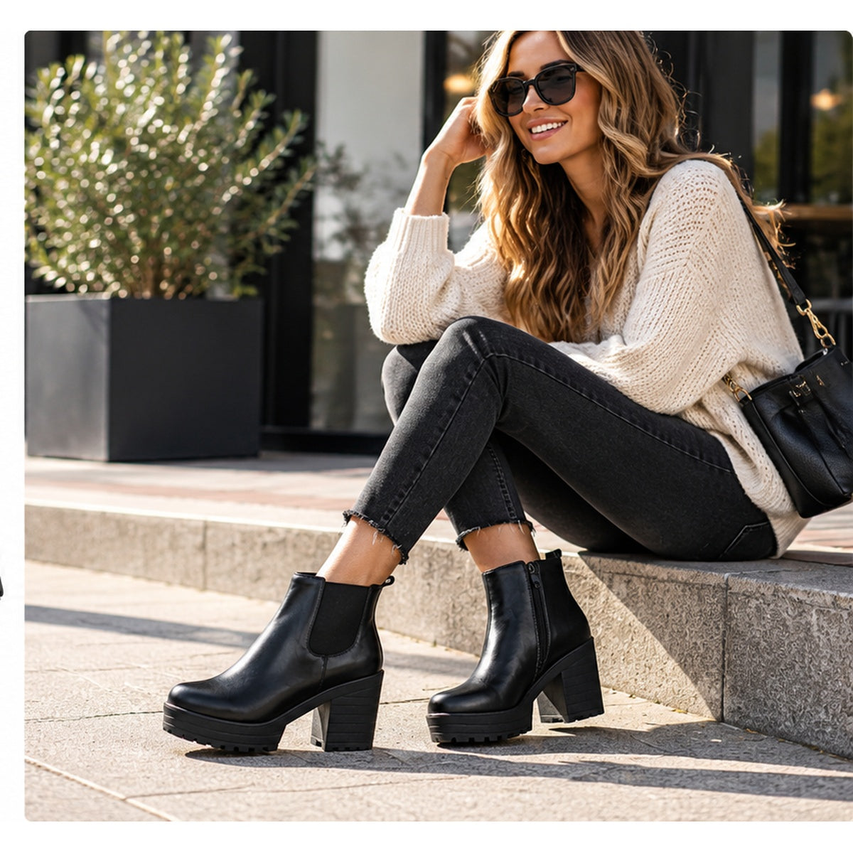 Women's Leather Platform Chelsea Boots – Bold Style, Effortless Versatility
