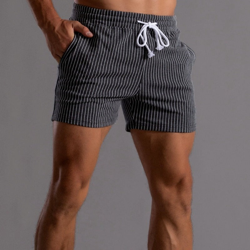 Niko Men's Quick Dry Striped Swim Shorts Short Length Mesh Lined Drawstring  Copy