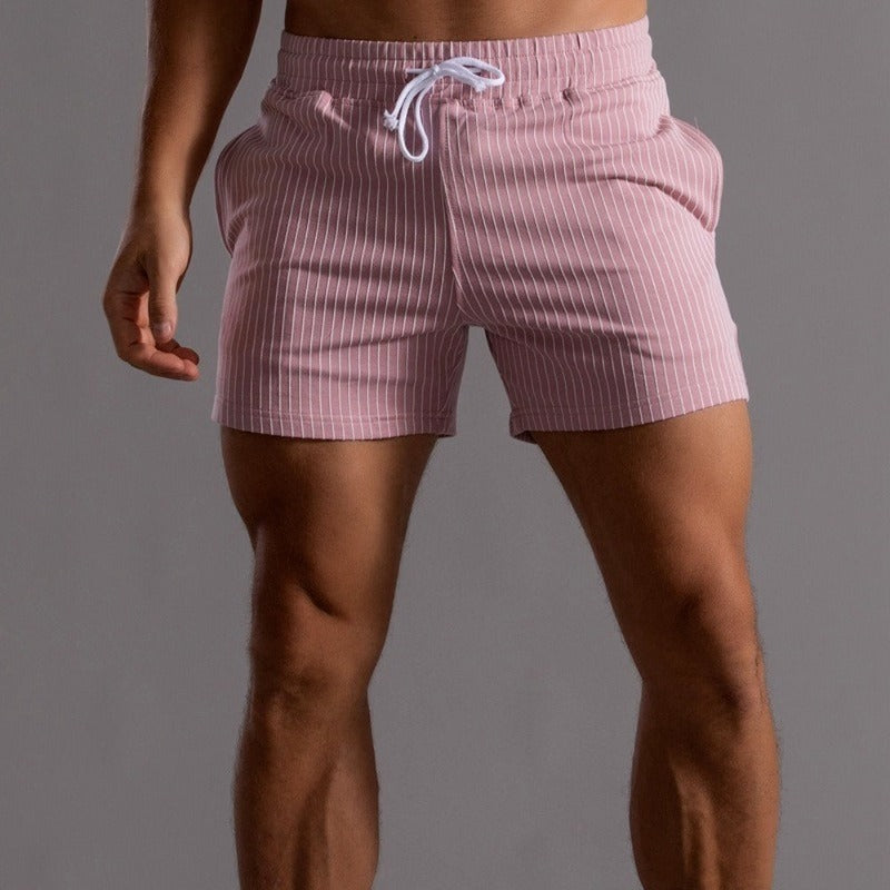 Niko Men's Quick Dry Striped Swim Shorts Short Length Mesh Lined Drawstring  Copy