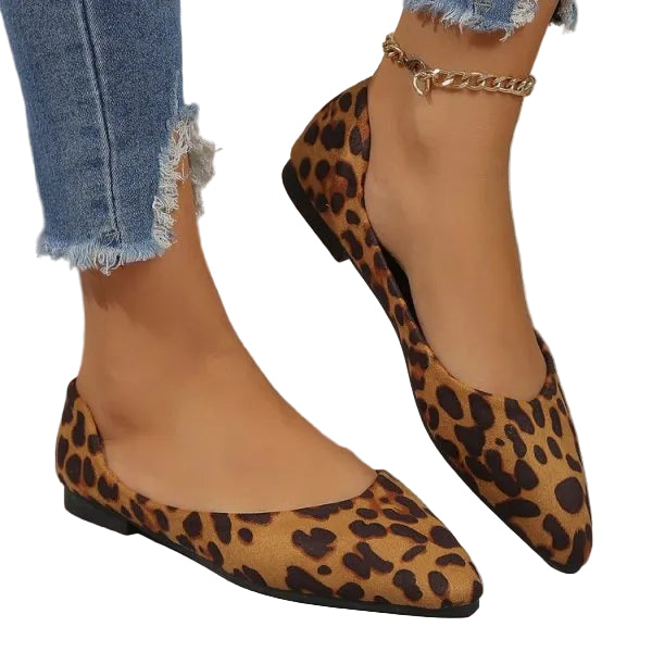 Alicia Leopard Print Flats For Dress and Casual All Season Wear