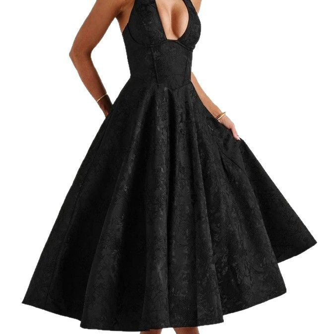Lola - Stylish Women's A-Line Cocktail Dress with Deep V-Neck
