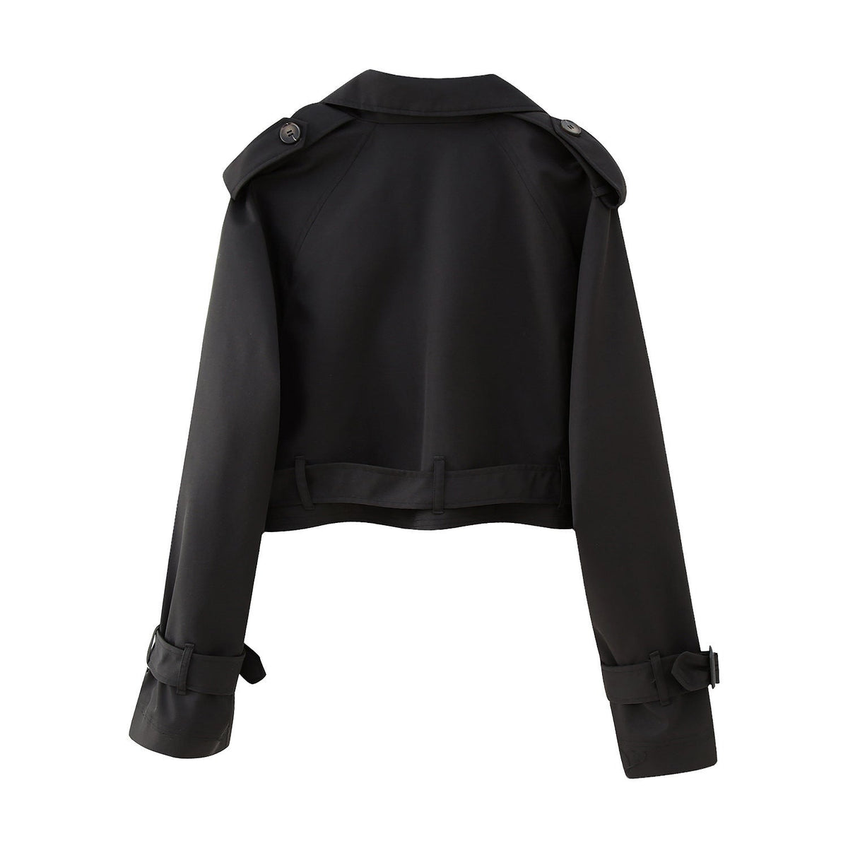 Women's Trendy Cropped Short Trench Coat with Belt